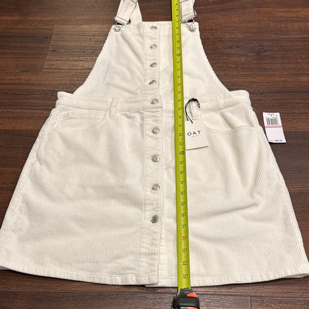 OAT NWT Corduroy Overall Dress - off white Buttoned down w/adjustable straps. - Picture 10 of 12